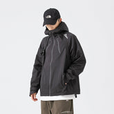 Unisex Jacket Mechanical Style Men's Assault Jacket Loose Oblique Zipper Hooded Jacket Windproof Jacket